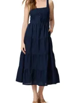 Paige Ophella Sleeveless Linen & Cotton Sundress In Navy