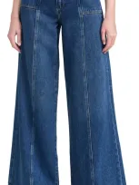 Paige Womens Bronx Portia Wide-leg High-rise Cotton-blend Jeans