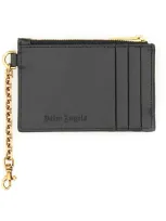 Palm Angels Card Holder With Chain "palm Beach" In Black