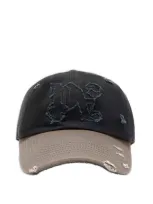 Palm Angels Monogram Patch Distressed Baseball Cap In Multi