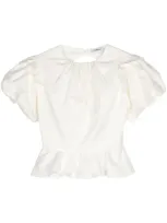 Parlor Ruffle-detailing Blouse In White