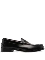 Paul Smith Leather Penny Loafers In Schwarz