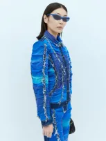 Paula Canovas Del Vas Mesh Construction Denim Jacket In Blue