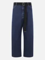 Plan C Wide Leg Denim Pants In Blue