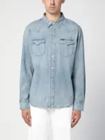 Polo Ralph Lauren Blue Denim Shirt In White