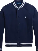 Polo Ralph Lauren Kids' Fleece Snap-up Bomber Jacket In Refined Navy/c1730