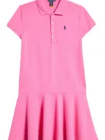 Polo Ralph Lauren Kids' Stretch Cotton Mesh Polo Dress In Baja Pink