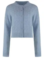 Prada Cashmere Cardigan In Blue