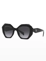 Prada 53mm Gradient Angular Sunglasses In Black