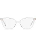 Prada 52mm Butterfly Optical Glasses In Crystal