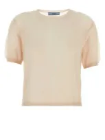 Prada Superfine Cashmere Knit Shirt In Beige Khaki