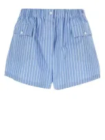 Prada Woman Embroidered Poplin Shorts In Multicolor