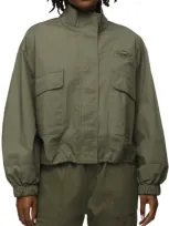 Prana Palisades Organic Cotton Blend Ripstop Jacket In Rye Green