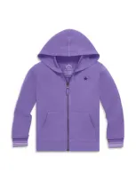 Primary Stripe Trim Zip Hoodie In Violet