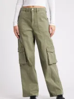 Ptcl Wide Leg Cargo Jeans In Olive