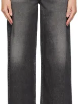 Rag & Bone Black Miramar Sofie Full Length Wide-leg Trousers In Blue