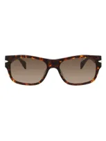 Rag & Bone 55mm Rectangular Sunglasses In Havana Gold/brown Sf