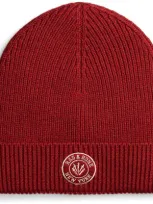 Rag & Bone Charlie Logo Patch Wool Blend Beanie In Red