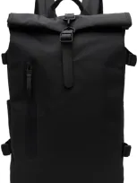 Rains Black Rolltop Rucksack Large Backpack