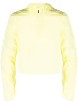 Rains Drawstring Cropped Hooded Jacket In Yellow