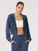 Rebody Active Retreat Waffle Zip Up Jacket In Navy