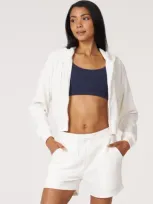 Rebody Active Retreat Waffle Zip Up Jacket In White