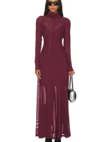 Remain Maxi Mesh Dress In Winetasting