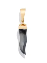 Renato Cipullo Cornicello 18k Yellow Gold Hematite Pendant In Black