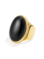 Renato Cipullo Forza 18k Yellow Gold Onyx Ring In Black