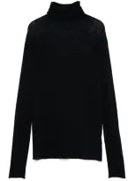 Roberto Collina Fine Knit Wool Turtleneck Jumper In Blue