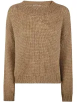 Roberto Collina Long Sleeves Round Neck Sweater Clothing In Brown