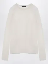 Roberto Collina Semi-transparent Milk-coloured Jumper In White