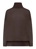 Roberto Collina Oversized Turtleneck Sweater In Brown