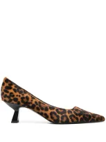 Roberto Festa Arnet Ponyhair Leopard Print Pumps In Neutrals