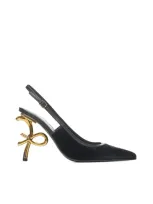 Roberto Festa Velvet Slingback Pumps In Black