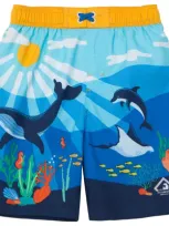 Rokka&rolla Babies'  Toddler Swim Trunks With Mesh Lining Upf 50+ In Under The Sea