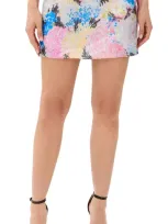 Rosetta Getty Floral Mesh Mini Skirt In Multi