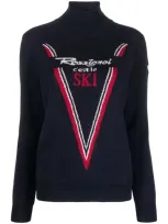 Rossignol Intarsia-logo Roll-neck Jumper In Blue