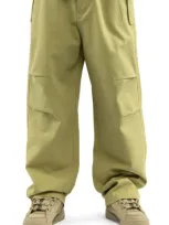 Round Two Cotton Twill Flight Pants In Pale Green