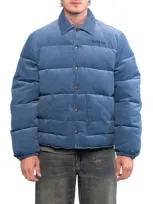 Round Two Quilted Puffer Jacket In Light Blue