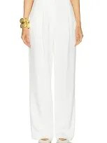 Rowen Rose Straight Leg Pant In White