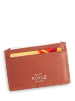 Royce New York Leather Rfid-blocking Executive Slim Credit Card Case In Tan