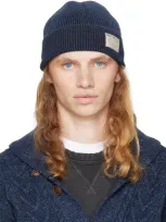 Rrl Indigo Cotton Watch Beanie In Midnight Blue