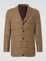 Rubinacci Checked Wool Blazer In Beige