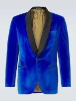 Rubinacci Cotton Velvet Blazer In Blue