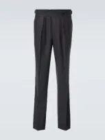 Rubinacci Manny Virgin Wool Straight Pants In Grey