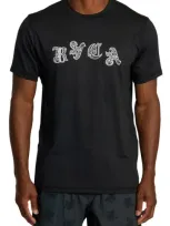 Rvca Benj Vent Logo Graphic T-shirt In Black