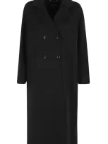 's Max Mara Double-breasted Wool Coat In Black