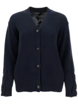 's Max Mara Cotton Knit Cardigan Sweater In Blue