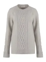 's Max Mara Ginny Wool-blend Crew-neck Sweater In Ecru